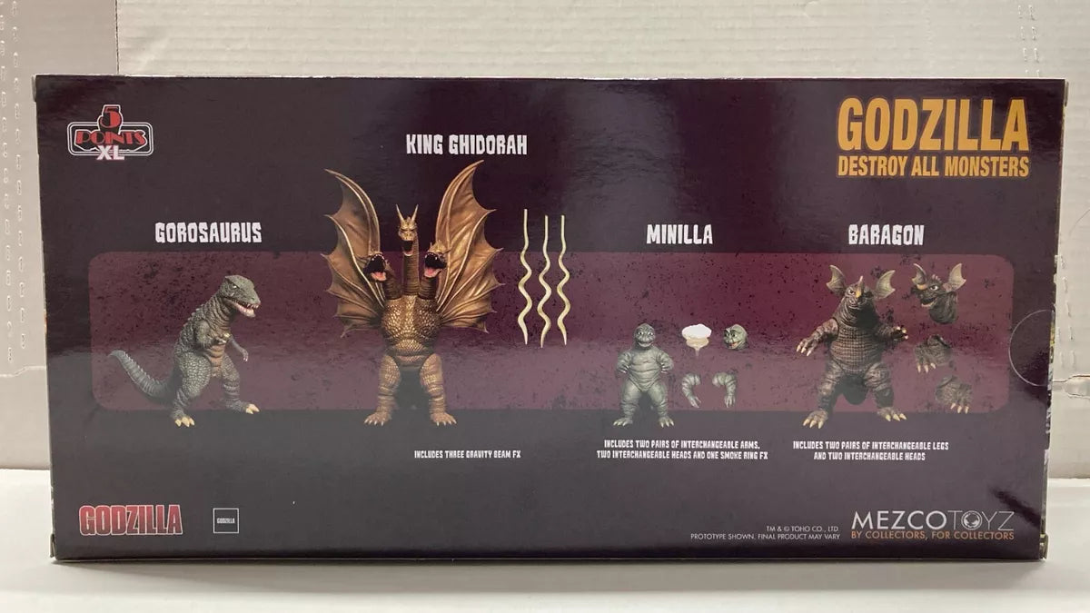 Mezco Toyz Godzilla Destroy All Monsters (1968) 5 Points XL Round 2 Boxed Set