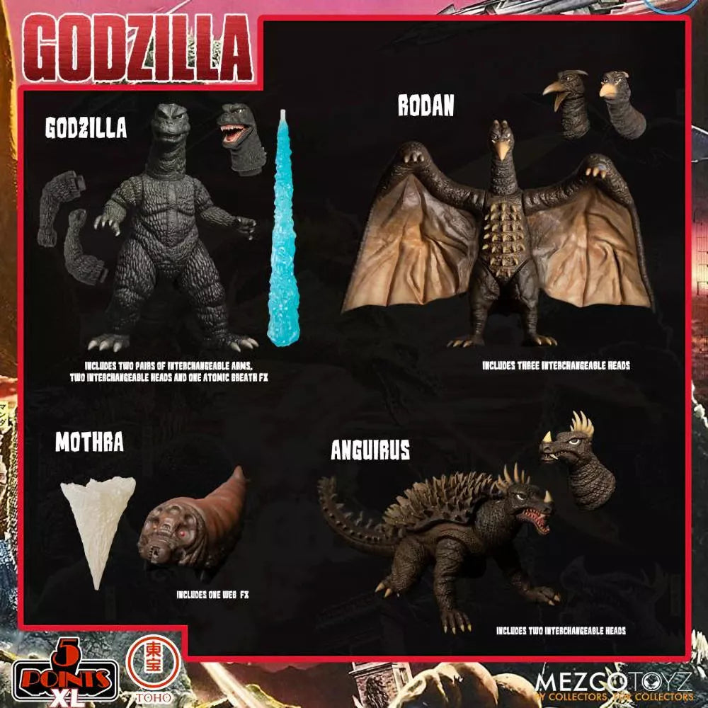 Mezco Toyz Godzilla Destroy All Monsters (1968) 5 Points XL Round 1 Boxed Set